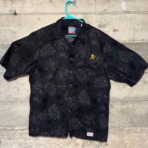 reyn spooner mens black floral pattern MLB embroidered A’s